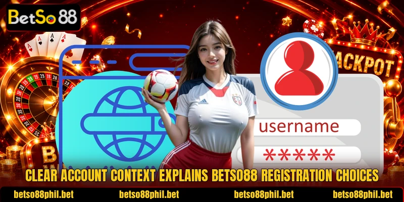 Clear account context explains BetSo88 registration choices