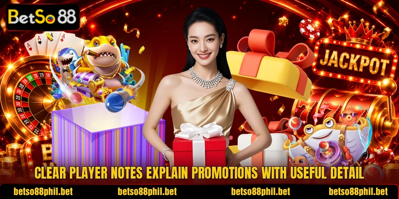 Clear player notes explain Promotions with useful detail