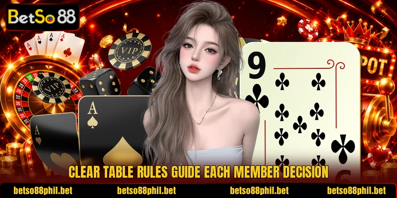 Clear table rules guide each member decision
