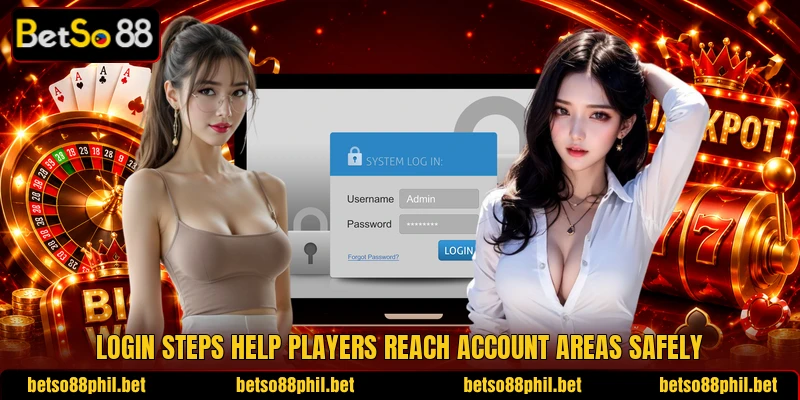 Login steps help players reach account areas safely