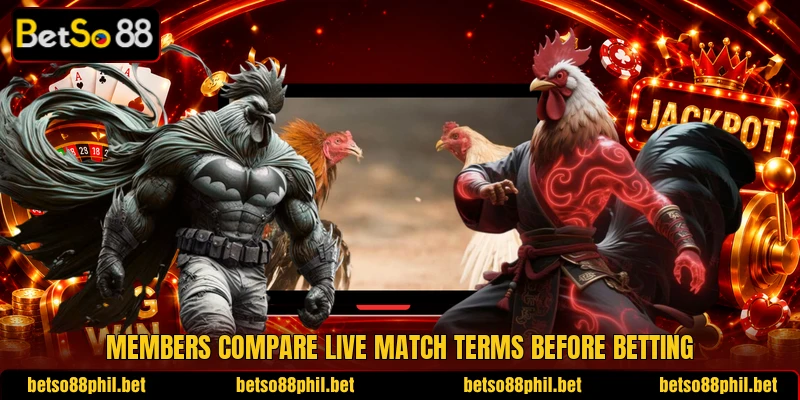 Members compare live match terms before betting Members compare live match terms before betting