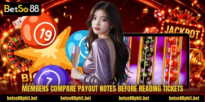 Members compare payout notes before reading tickets