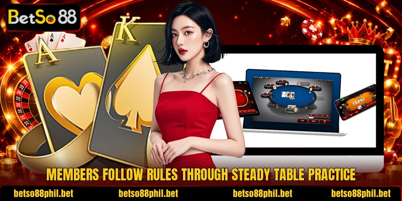 Members follow rules through steady table practice Members follow rules through steady table practice