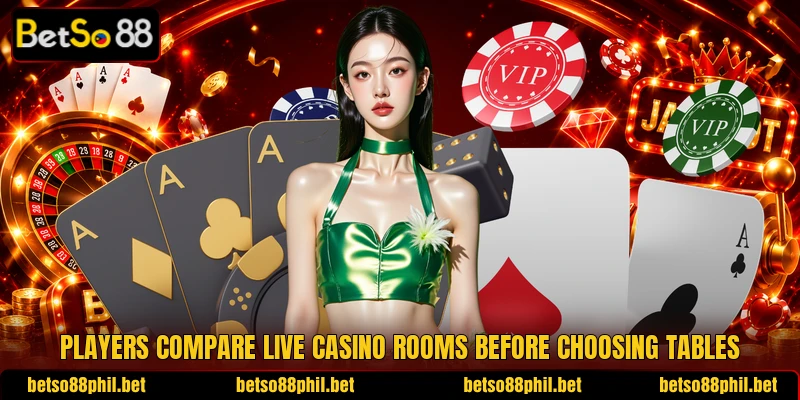 Players compare live casino rooms before choosing tables