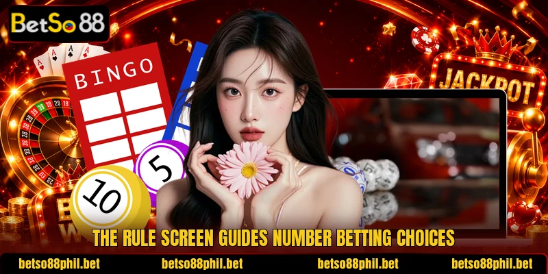 The rule screen guides number betting choices